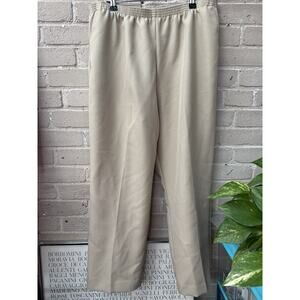 Alfred Dunner Tan Khaki Elastic Waist Work Dress Pants Womens Size 18 Plus